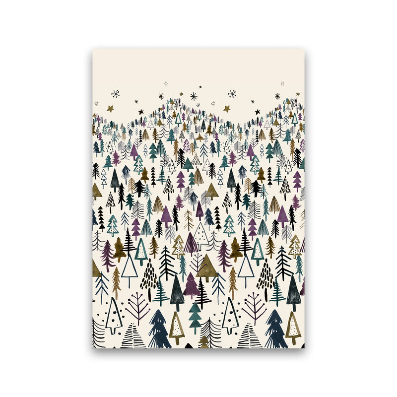 Trees Forest Night Purple Abstract Art Print by Ninola Design Print Only