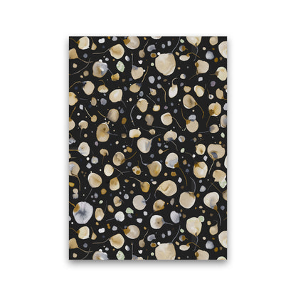 Flying Seeds Gold Silver Abstract Art Print by Ninola Design Print Only