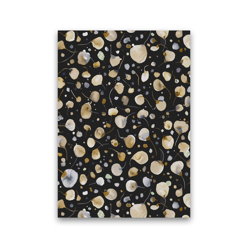 Flying Seeds Gold Silver Abstract Art Print by Ninola Design Print Only