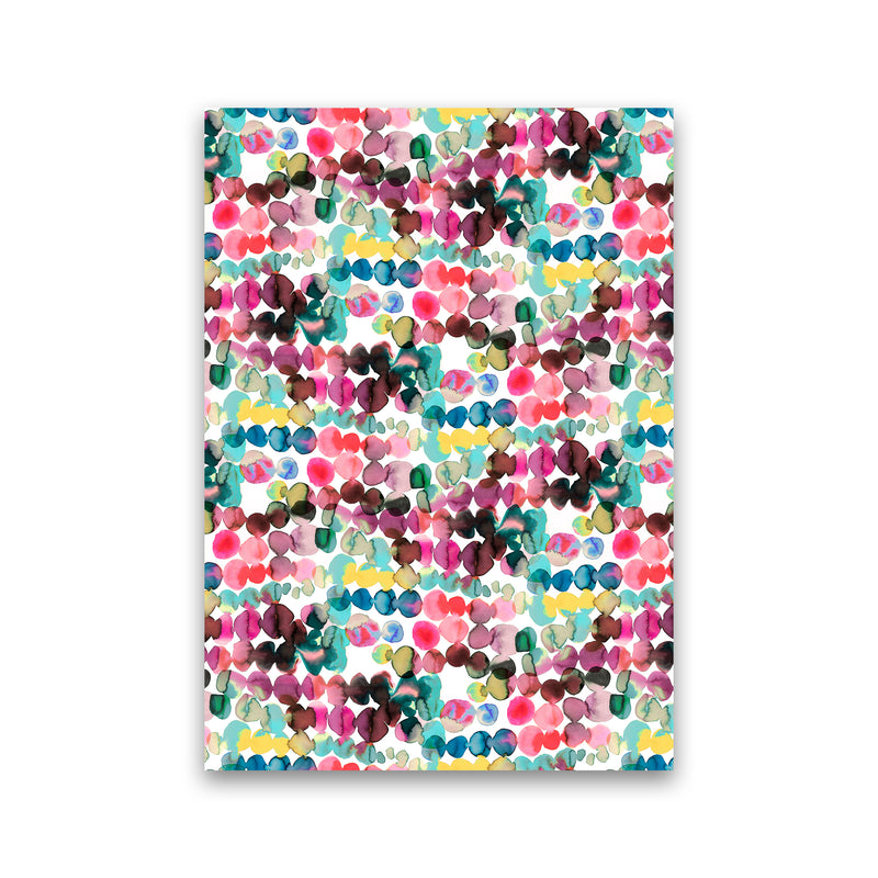 Ink Bleeding Dots Pink Abstract Art Print by Ninola Design Print Only