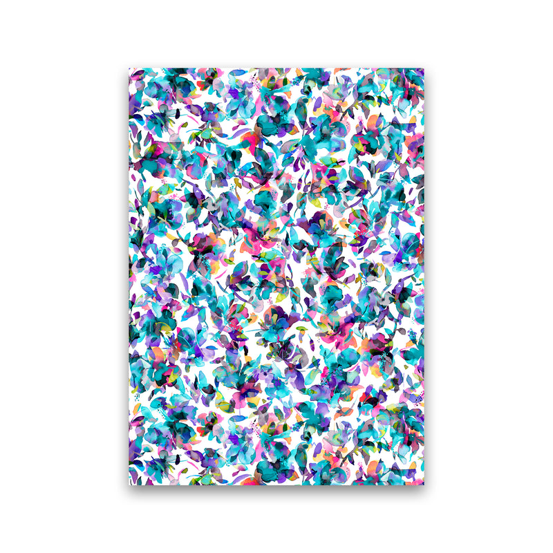 Aquatic Flowers Blue Abstract Art Print by Ninola Design Print Only