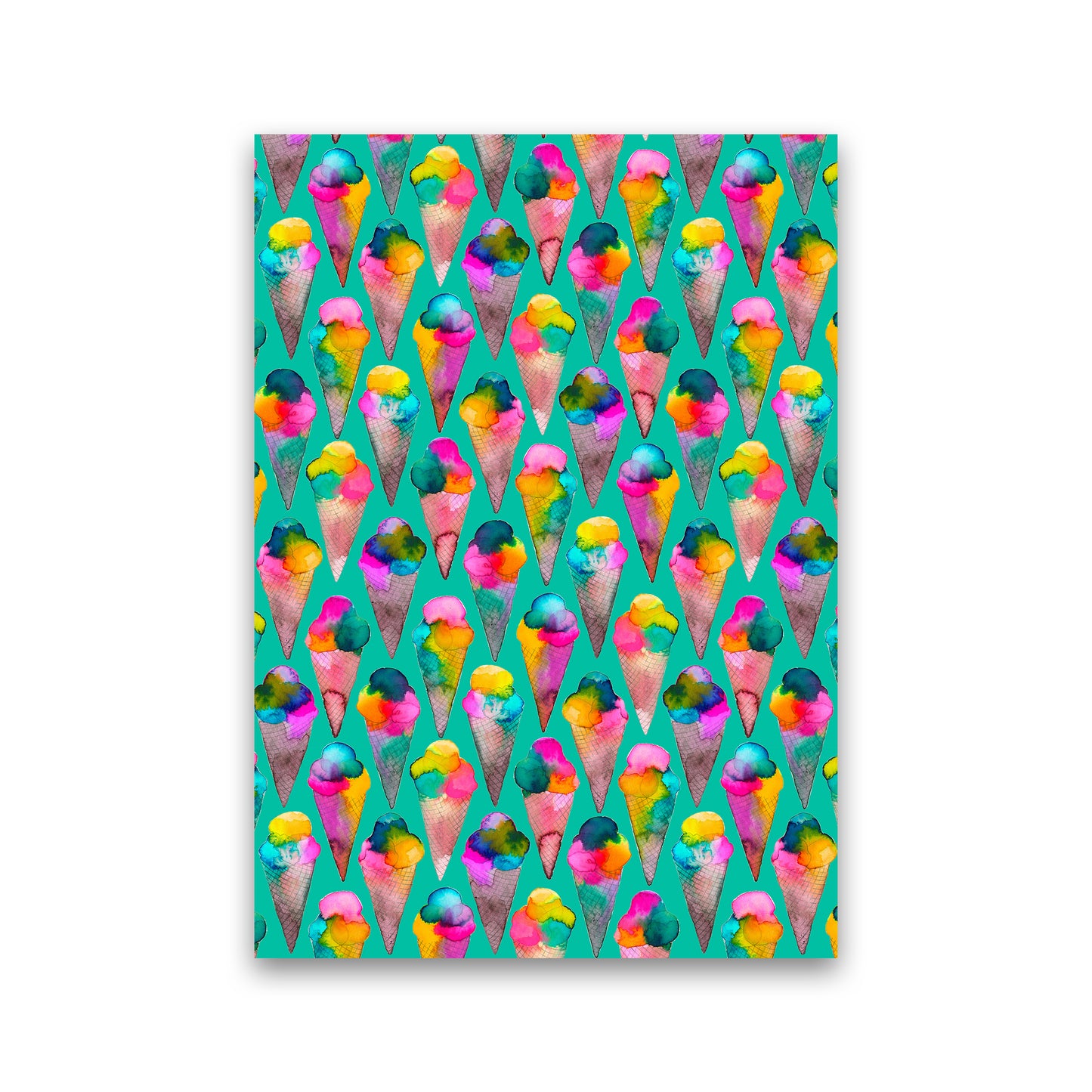 Cute Ice Creams Kids Abstract Art Print by Ninola Design Print Only