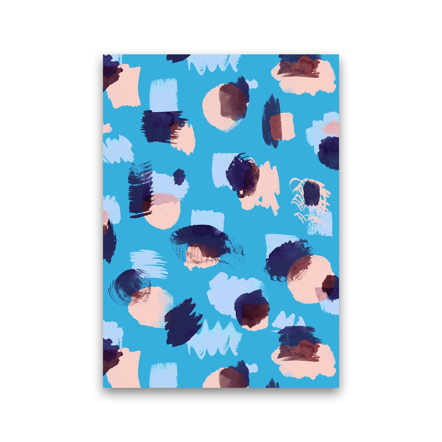 Abstract Stains Blue Abstract Art Print by Ninola Design Print Only