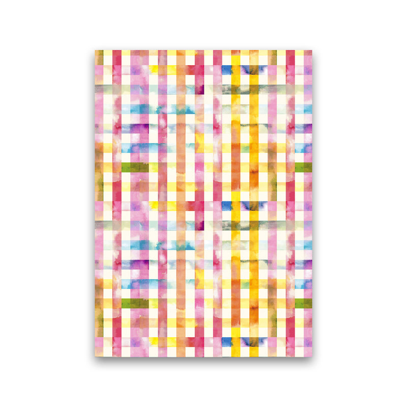 Gingham Vichy Yellow Abstract Art Print by Ninola Design Print Only