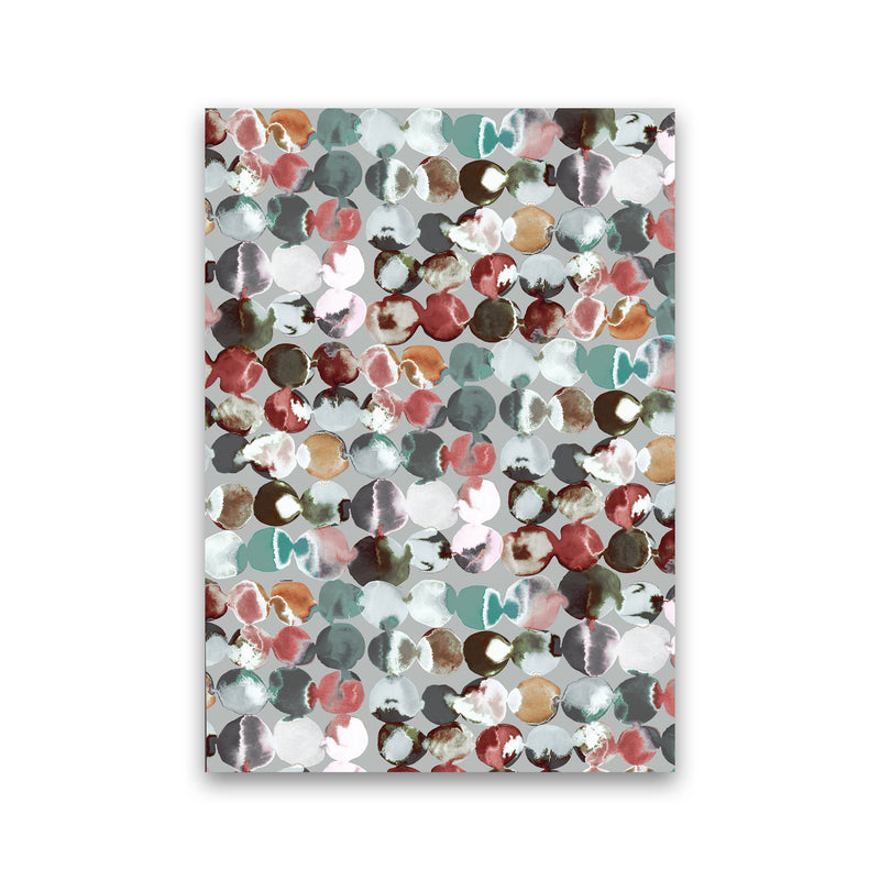 Ink Dots Gray Green Abstract Art Print by Ninola Design Print Only