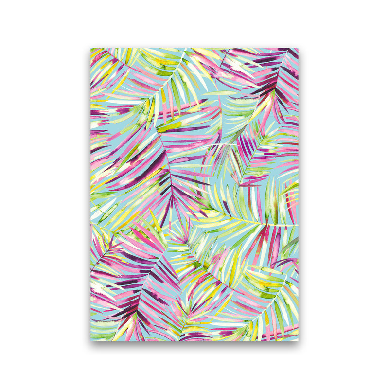 Tropical Palms Blue Abstract Art Print by Ninola Design Print Only