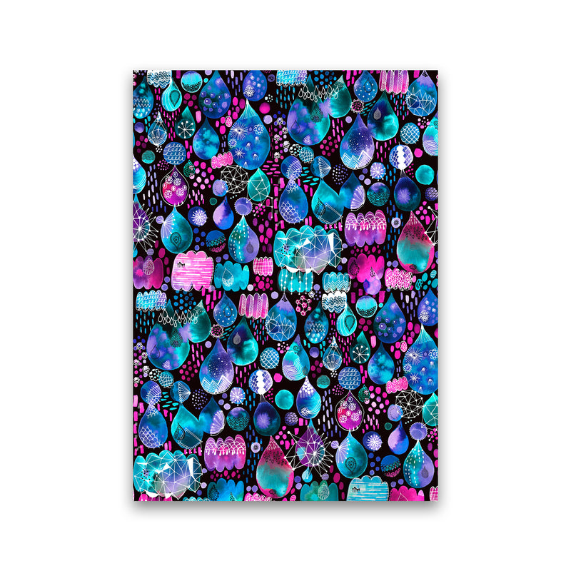Rain Stitches Neon Abstract Art Print by Ninola Design Print Only