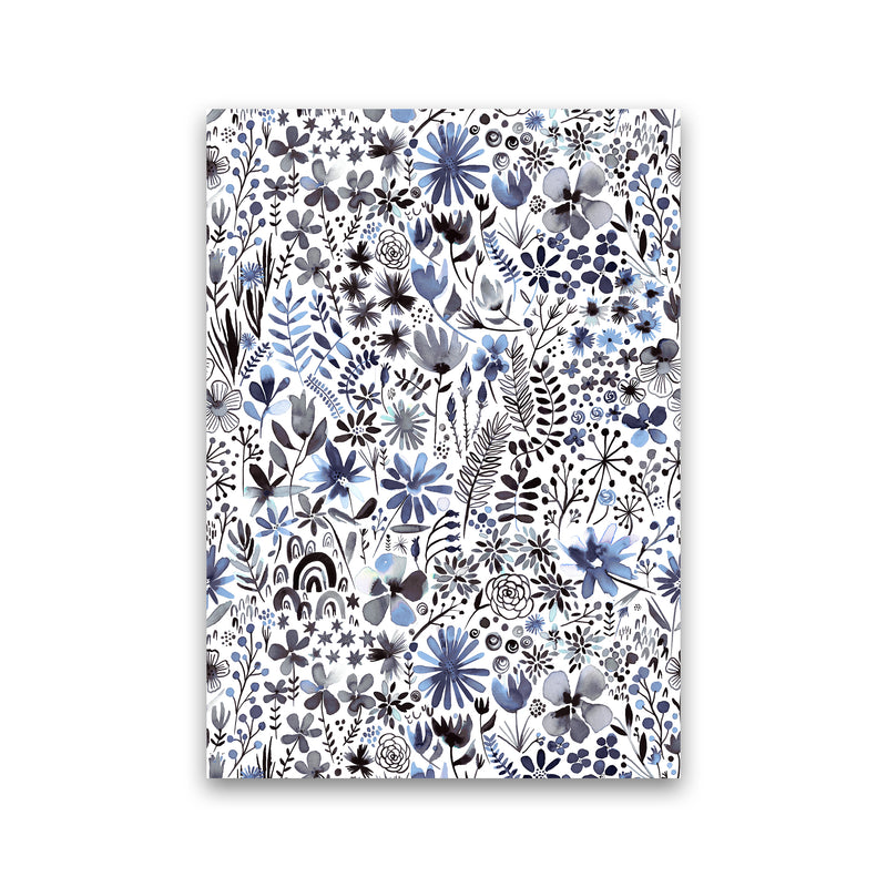 Winter Ink Flowers Abstract Art Print by Ninola Design Print Only