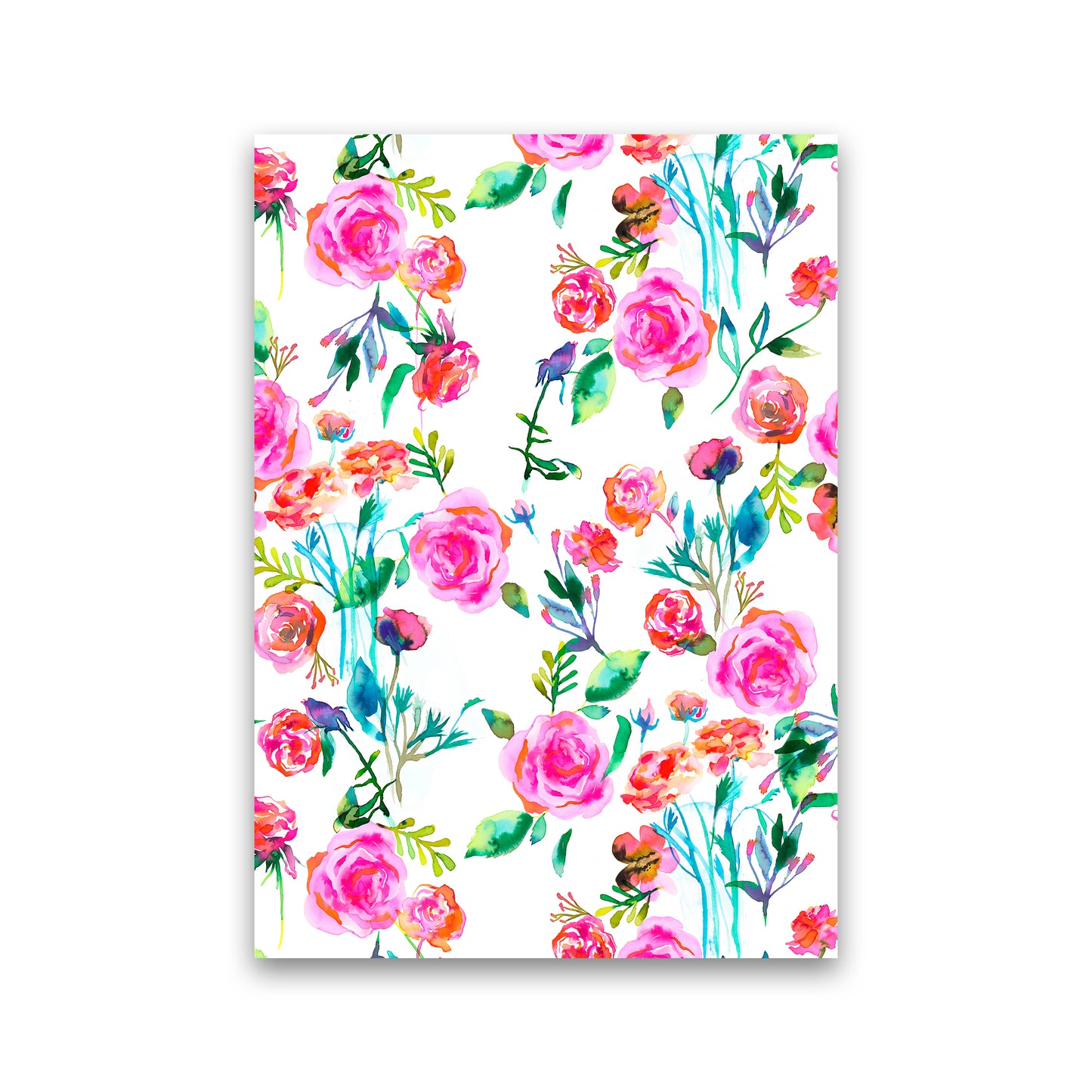 Roses Bouquet Pink Abstract Art Print by Ninola Design Print Only