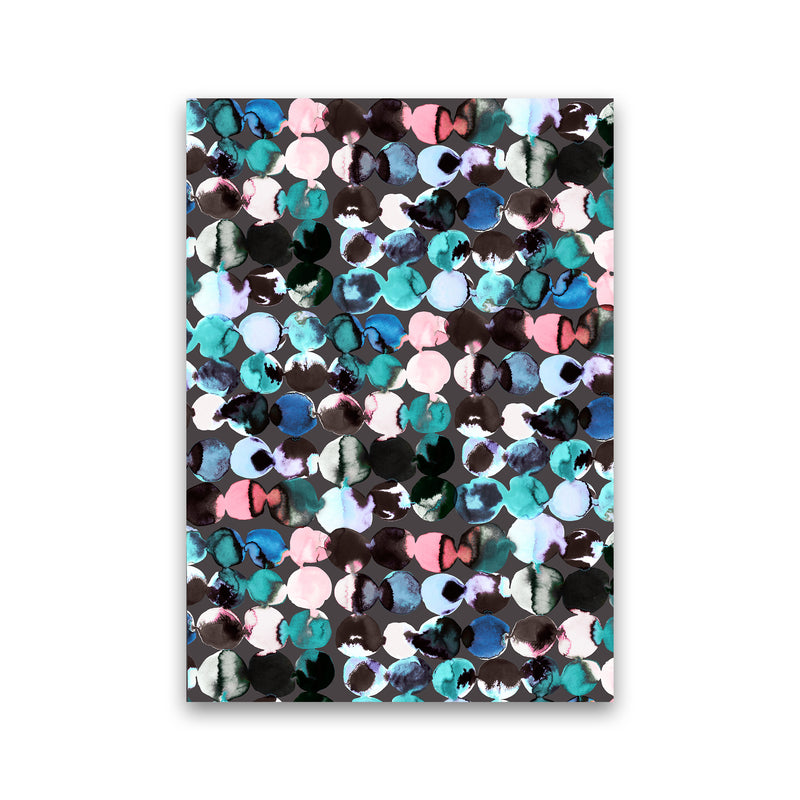 Ink Dots Blue Red Abstract Art Print by Ninola Design Print Only