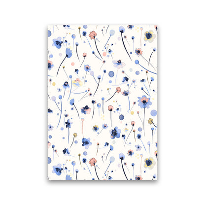 Blue Soft Flowers Abstract Art Print by Ninola Design Print Only