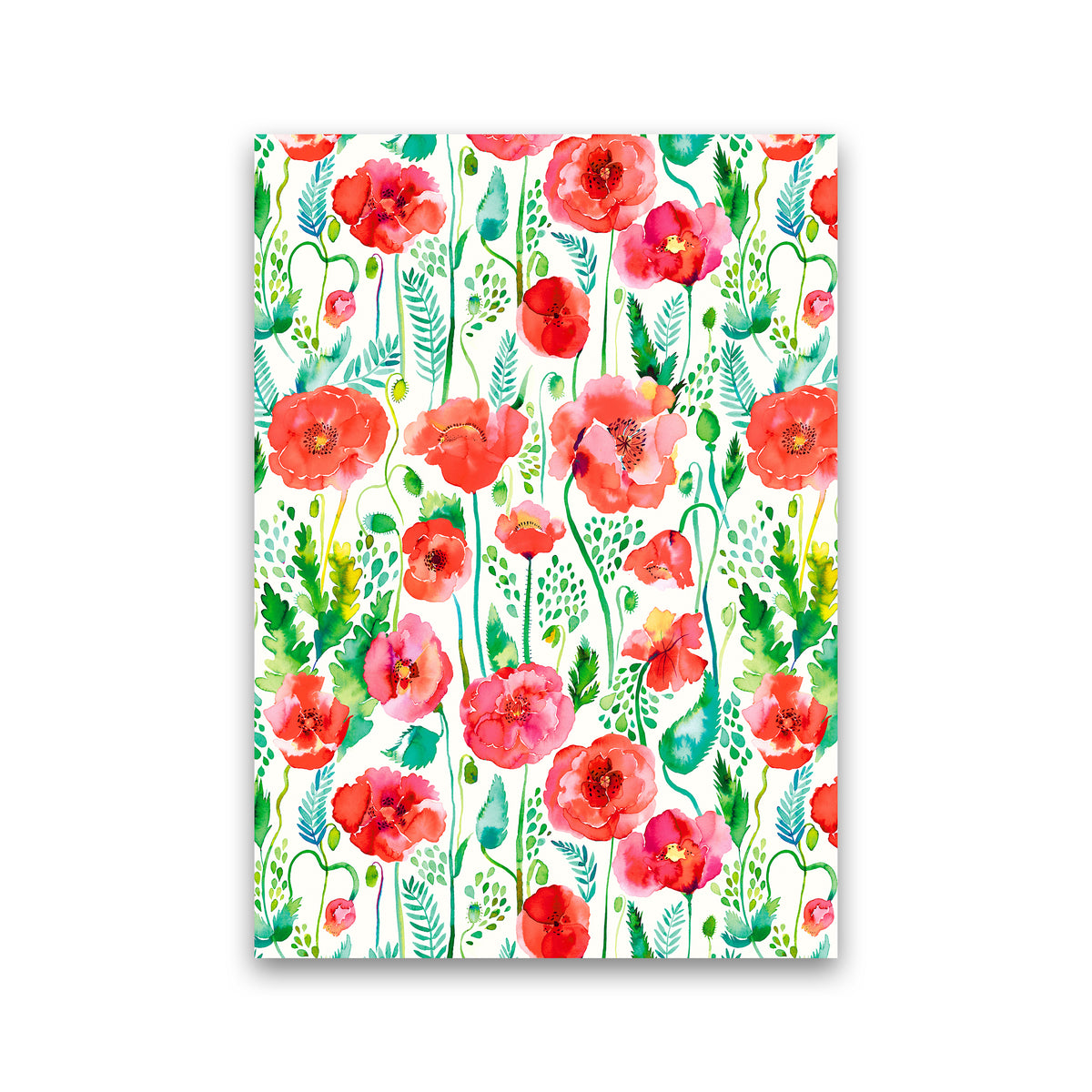 Poppies Red Abstract Art Print by Ninola Design Print Only