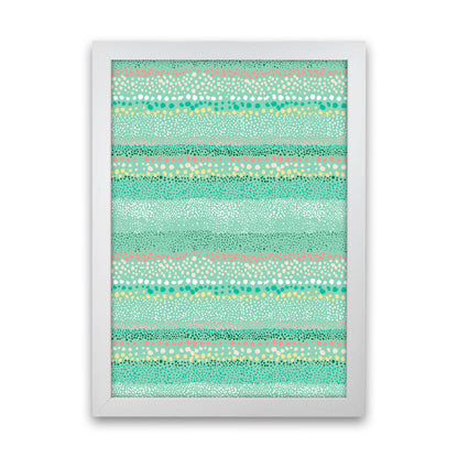Little Textured Minimal Dots Green Abstract Art Print by Ninola Design White Grain