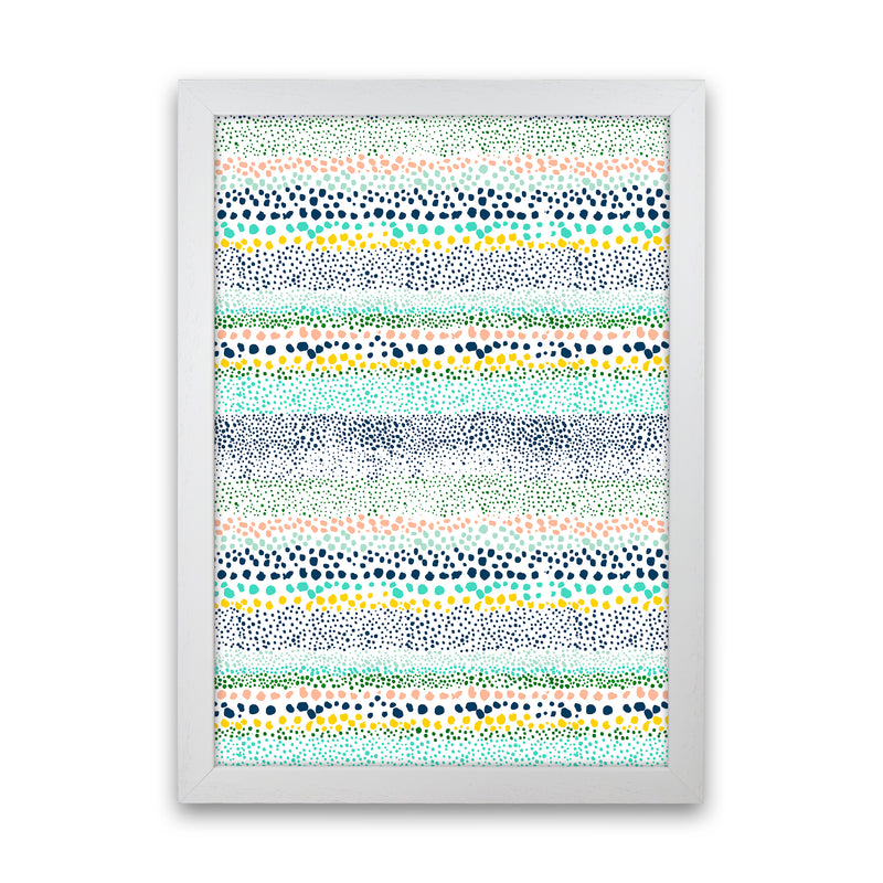 Little Textured Minimal Dots White Abstract Art Print by Ninola Design White Grain