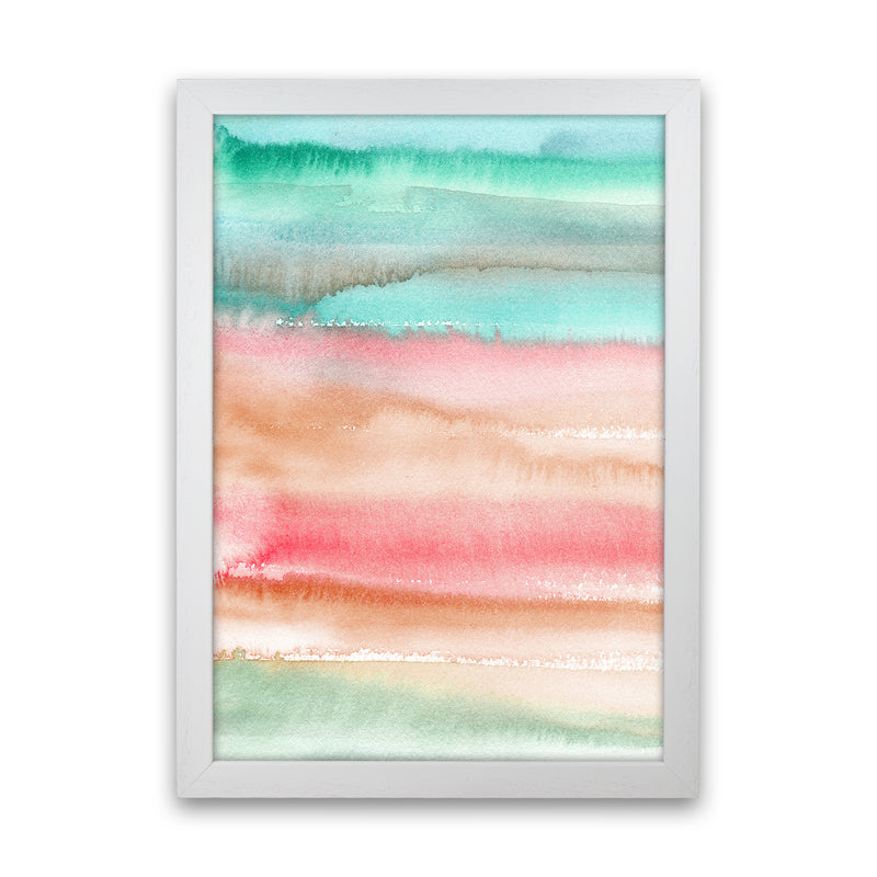 Gradient Watercolor Melon Abstract Art Print by Ninola Design White Grain