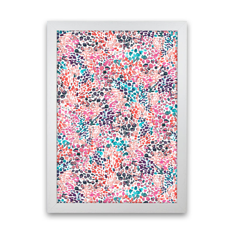 Speckled Watercolor Pink Abstract Art Print by Ninola Design White Grain