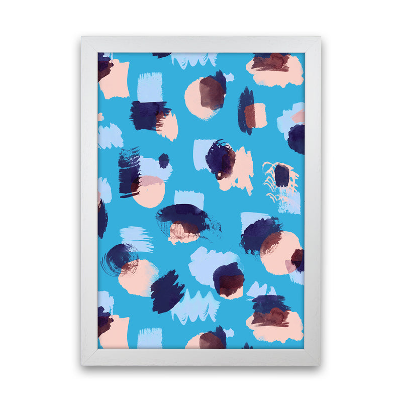 Abstract Stains Blue Abstract Art Print by Ninola Design White Grain