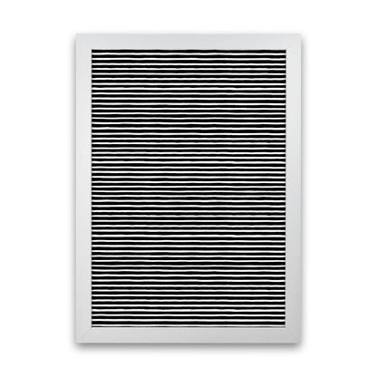 Marker Black Stripes Abstract Art Print by Ninola Design White Grain
