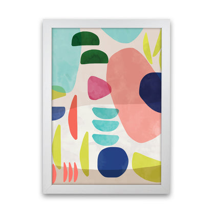 Organic Bold Shapes Abstract Art Print by Ninola Design White Grain