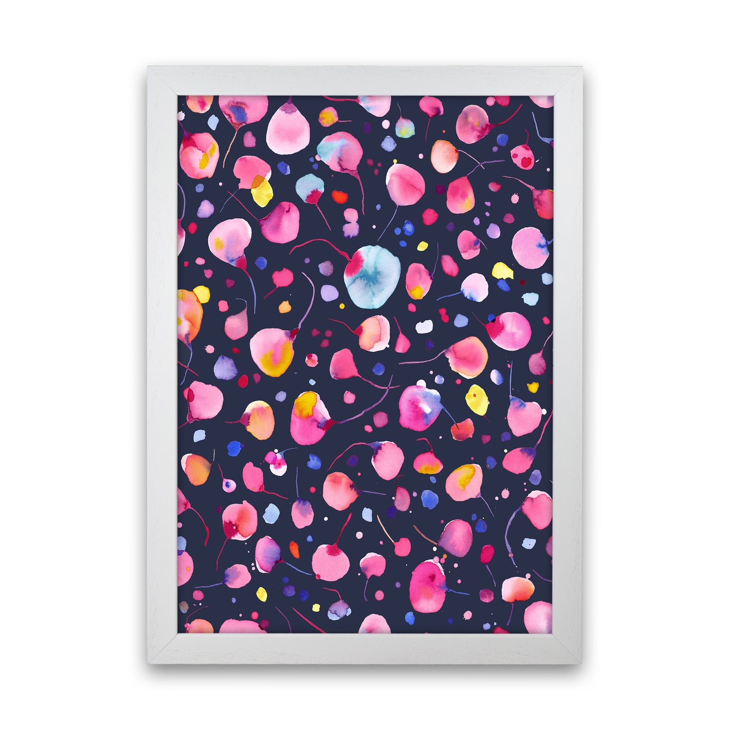 Flying Seeds Abstract Art Print by Ninola Design White Grain