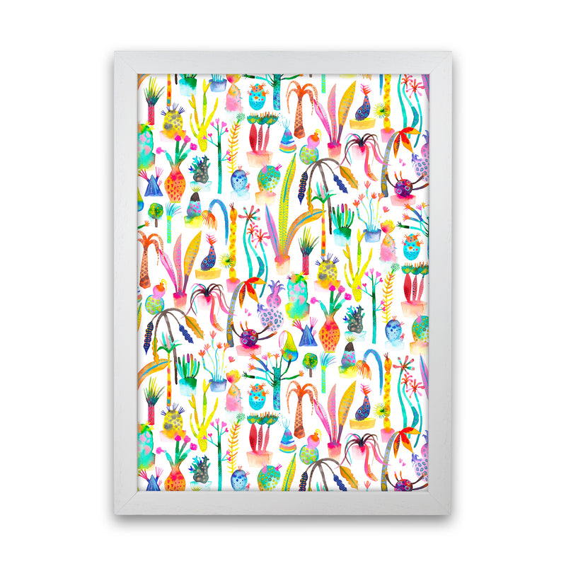 Lush Garden Abstract Art Print by Ninola Design White Grain
