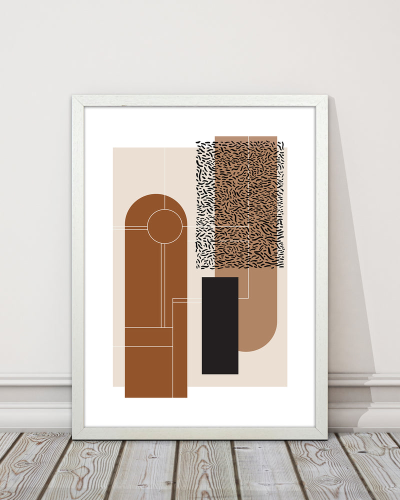Brown & Beige Abstract Art Print by Nordic Creators
