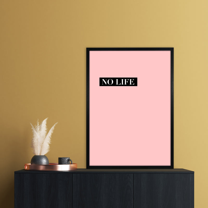 NO LIFE Abstract Art Print by Nordic Creators A1 White Frame