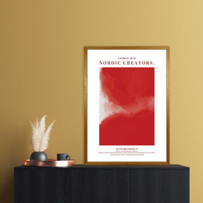 Red Japan Abstract Art Print by Nordic Creators A1 Print Only