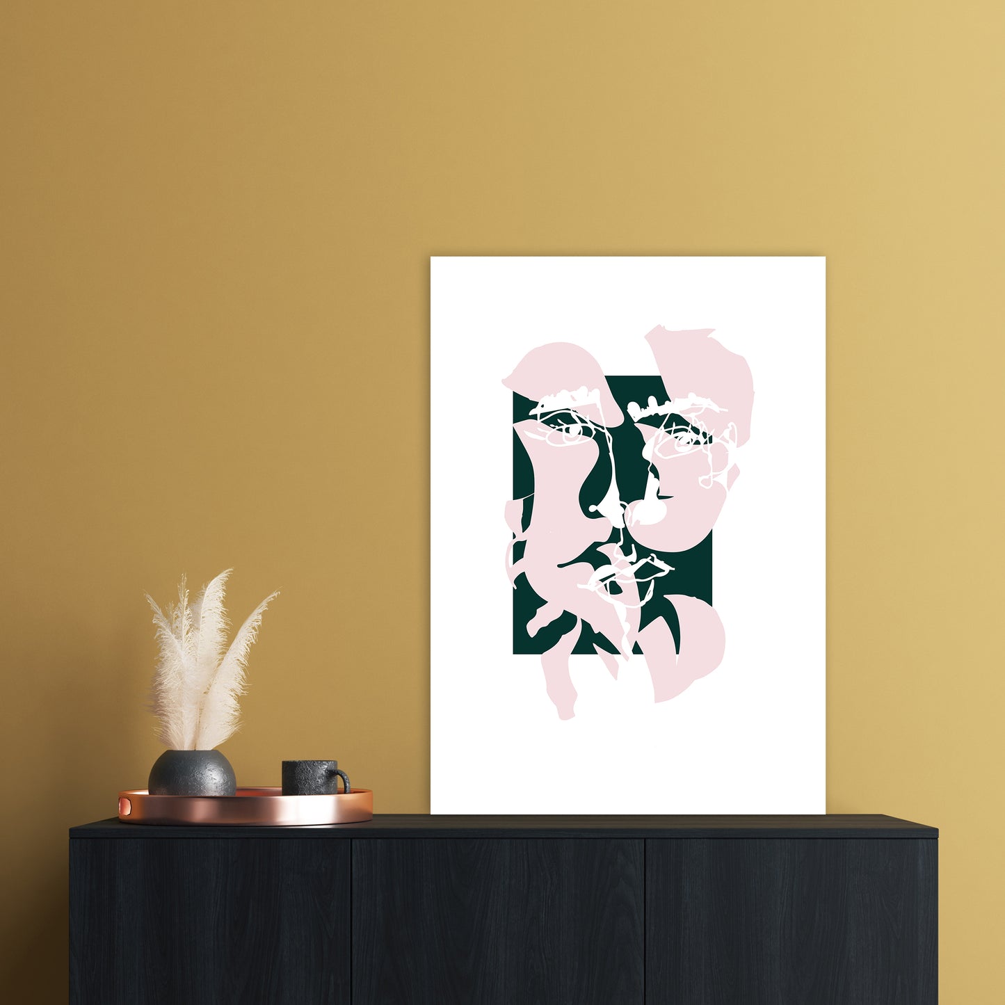 Modern Art II Abstract Art Print by Nordic Creators A1 Black Frame