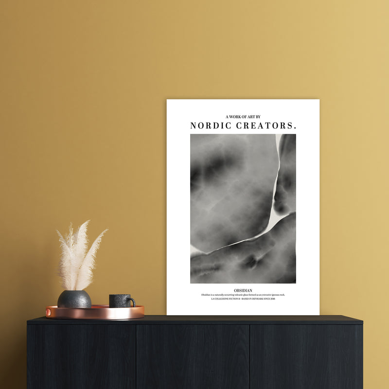 Obsidian Abstract Art Print by Nordic Creators A1 Black Frame