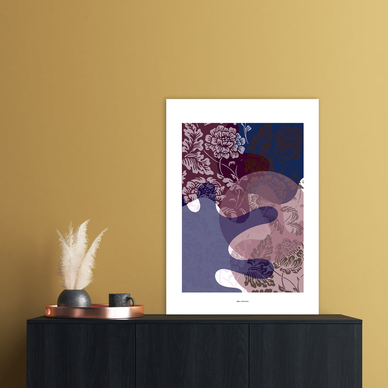 PJ-836-17 Flower Abstract Art Print by Nordic Creators A1 Black Frame