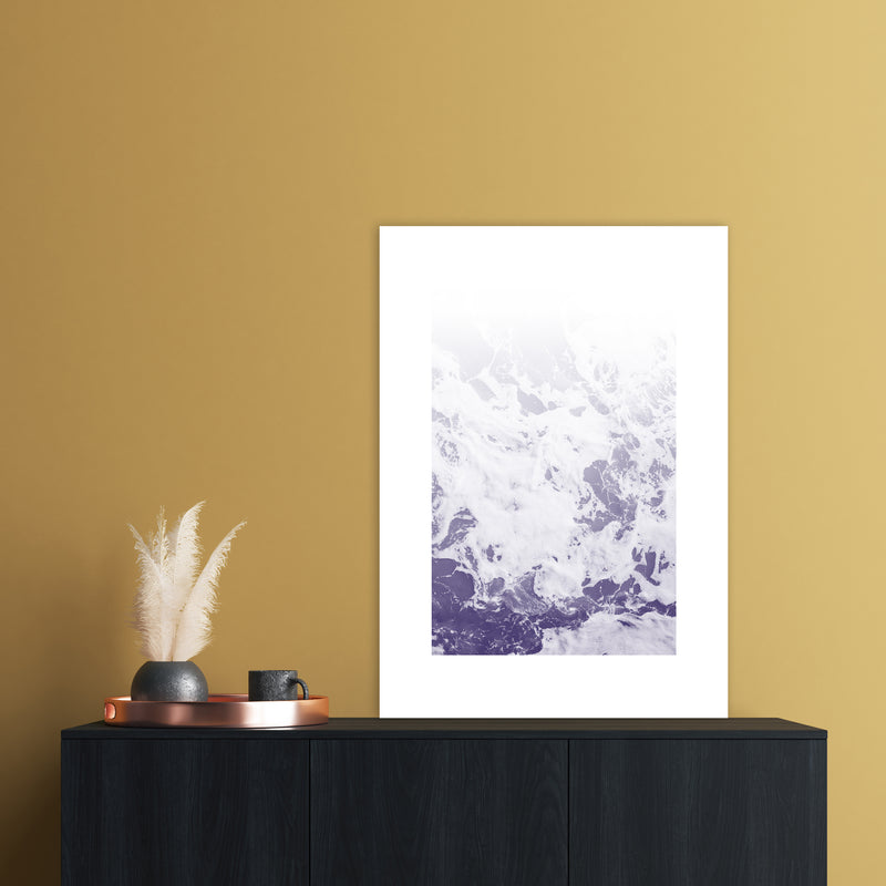 Purple Ocean Abstract Art Print by Nordic Creators A1 Black Frame