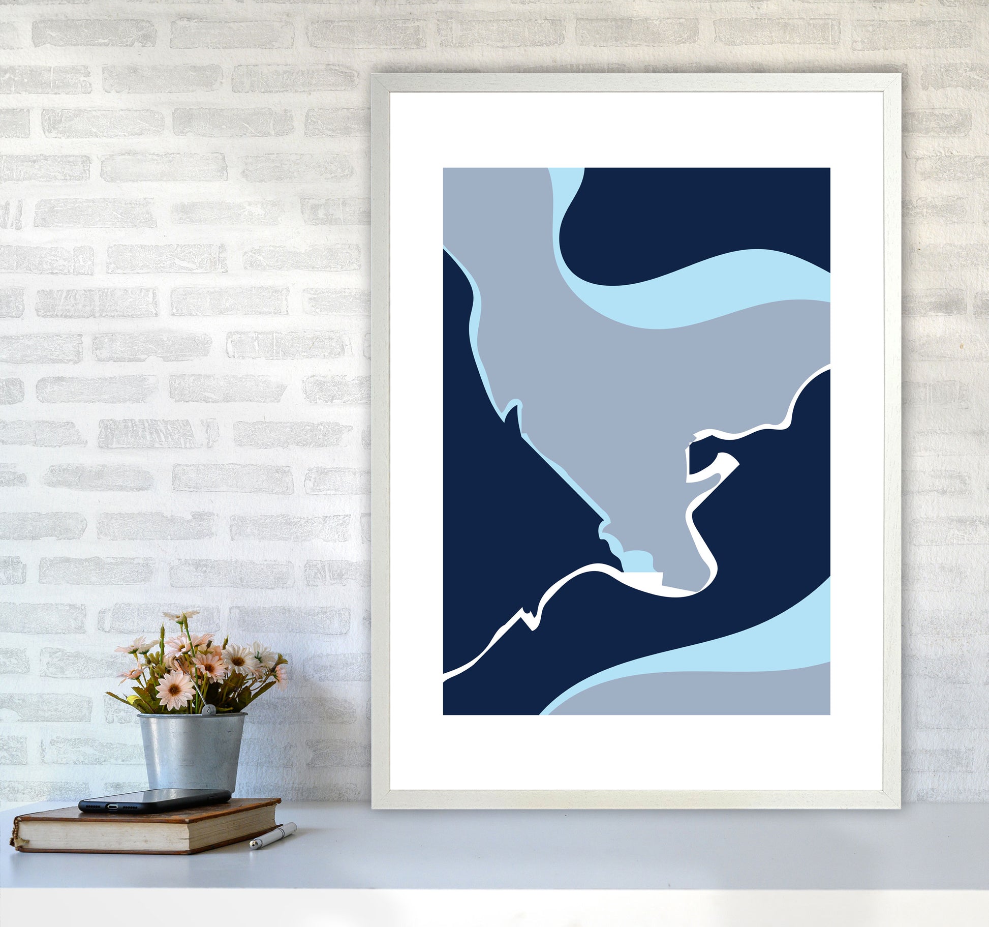Abstract 3 Modern Contemporary Art Print by Nordic Creators A1 Oak Frame