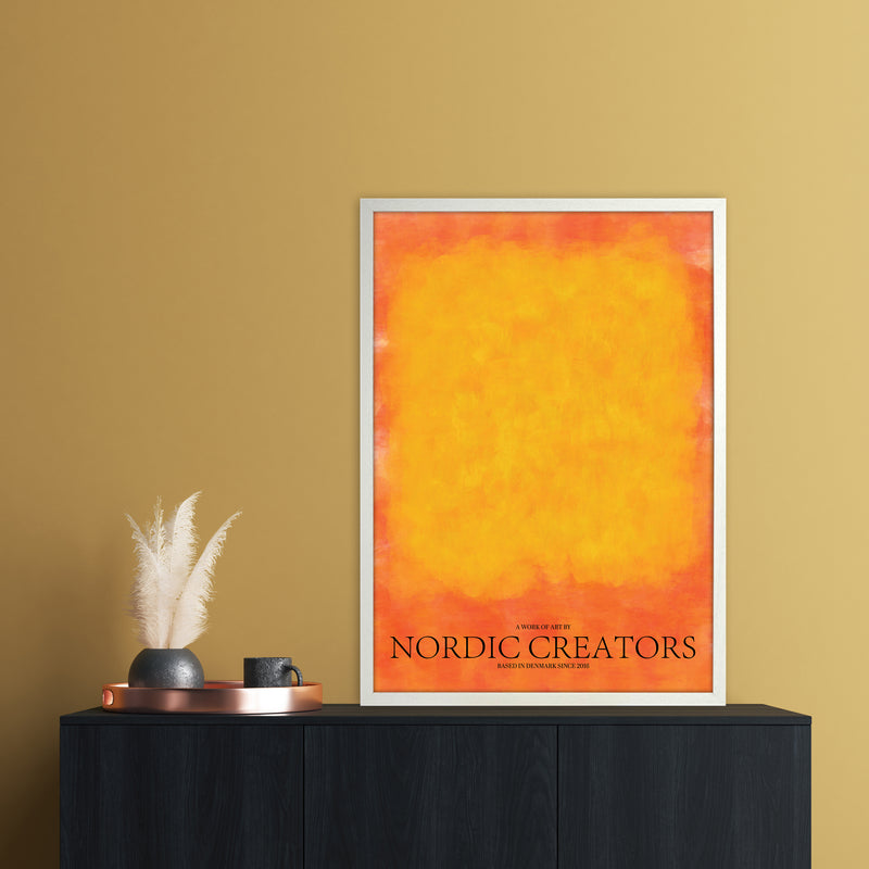 Color Block Abstract Art Print by Nordic Creators A1 Oak Frame