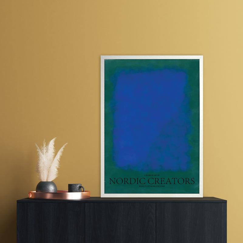 Color Block 2 Abstract Art Print by Nordic Creators A1 Oak Frame