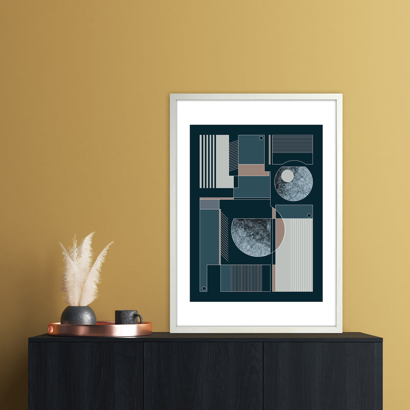Geometric III Abstract Art Print by Nordic Creators A1 Oak Frame