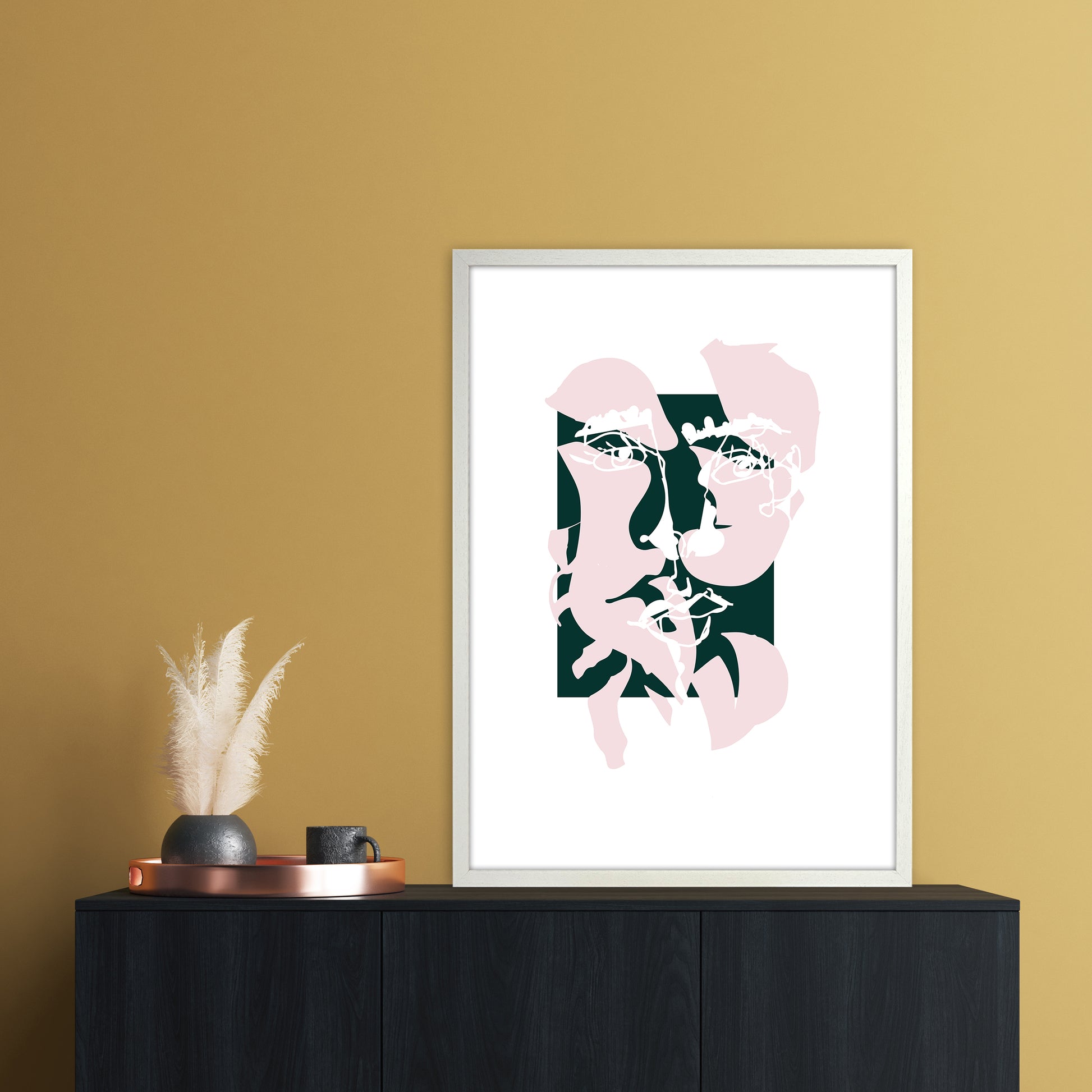 Modern Art II Abstract Art Print by Nordic Creators A1 Oak Frame