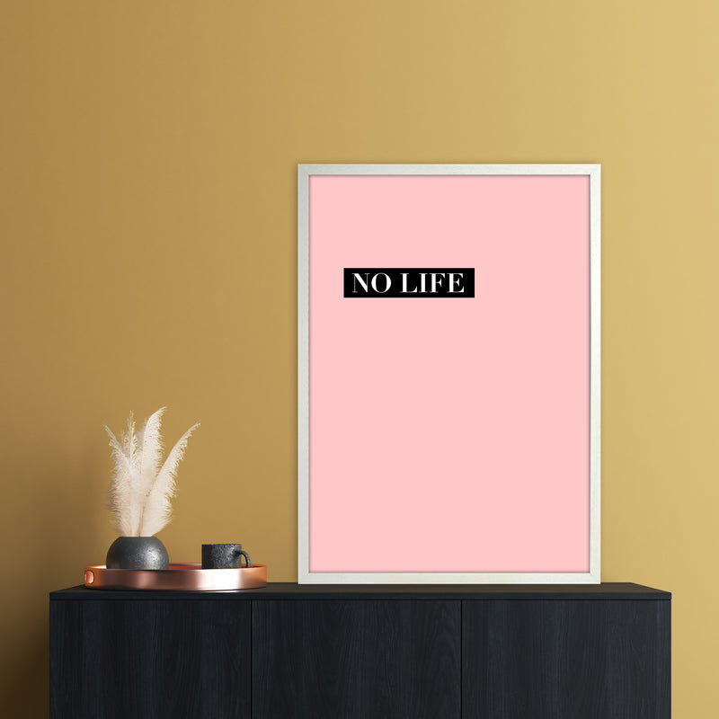 NO LIFE Abstract Art Print by Nordic Creators A1 Oak Frame