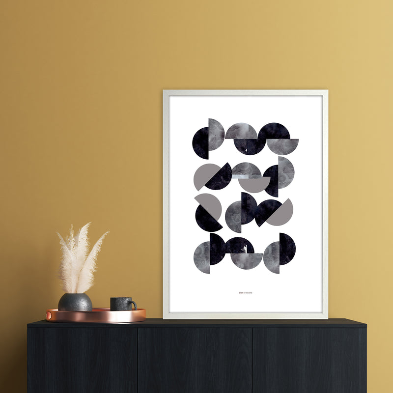 PJ-836-15 Geometric Abstract Art Print by Nordic Creators A1 Oak Frame