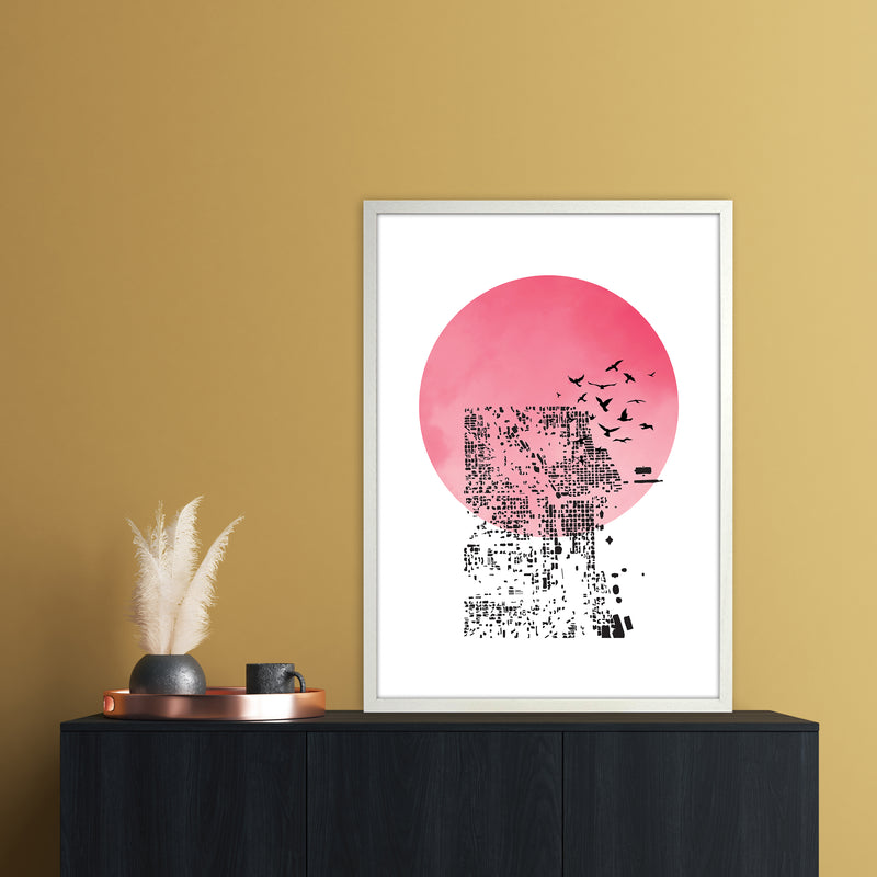 Shadow Abstract Art Print by Nordic Creators A1 Oak Frame