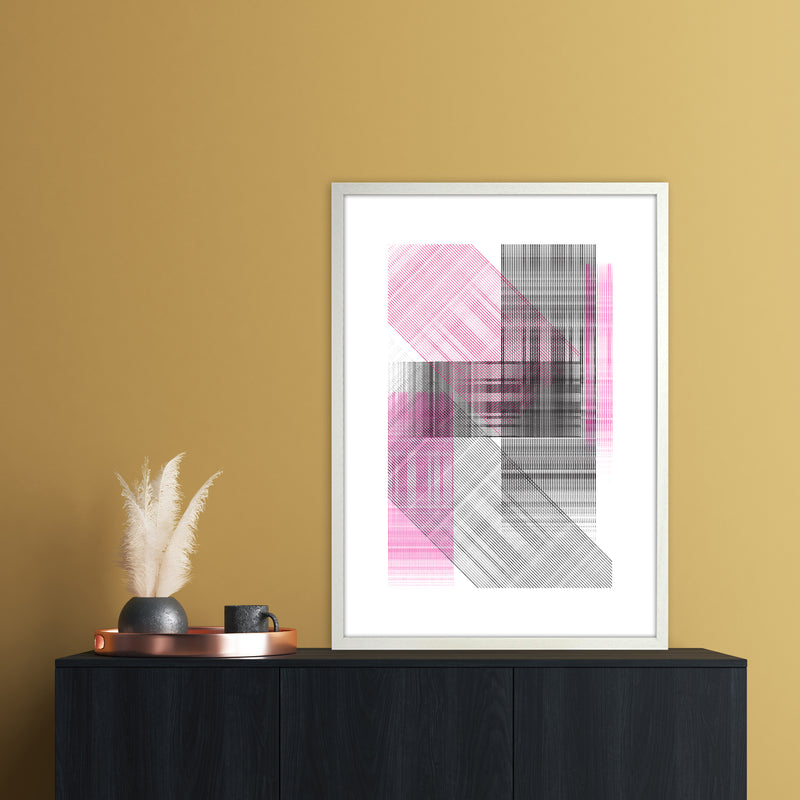 Splash Abstract Art Print by Nordic Creators A1 Oak Frame