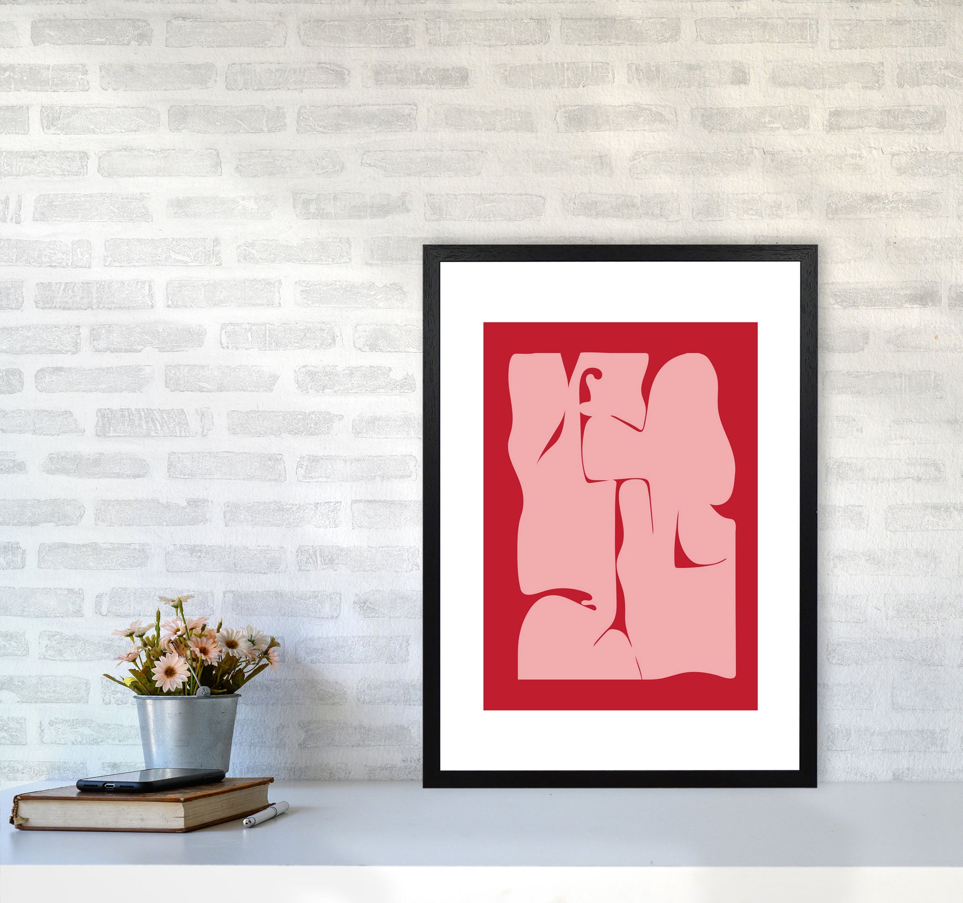 Abstract  Art Print by Nordic Creators A2 White Frame