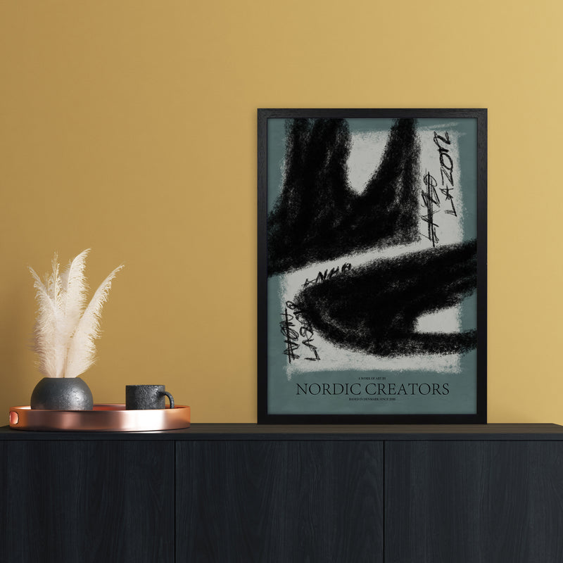 Ghost Abstract Art Print by Nordic Creators A2 White Frame