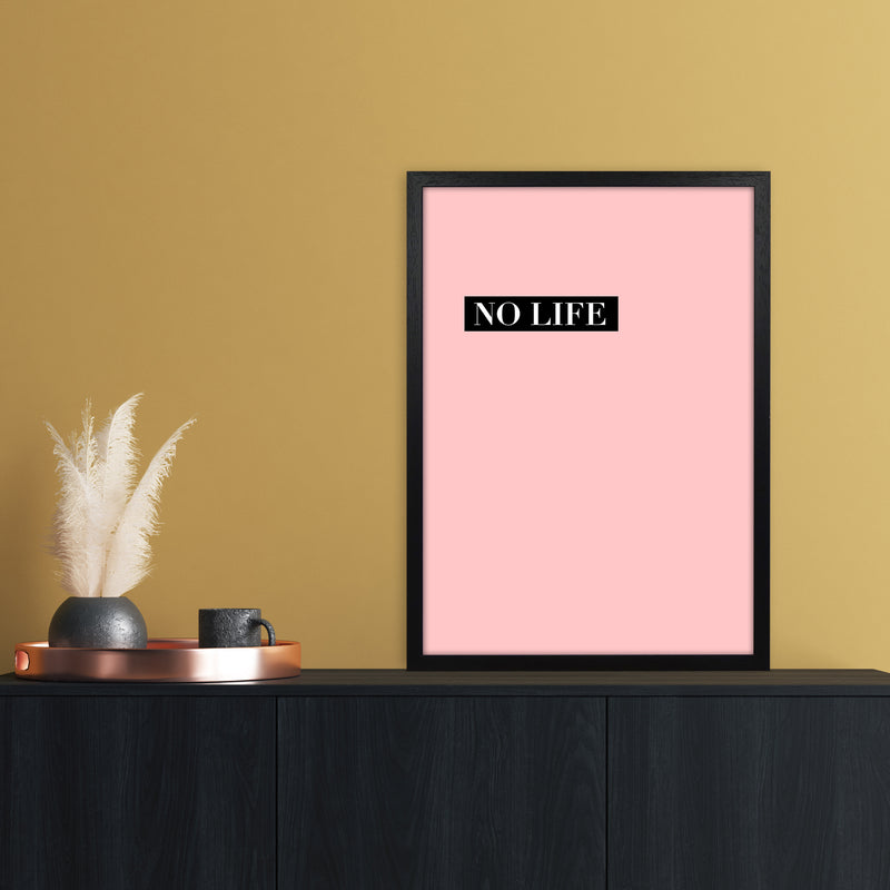 NO LIFE Abstract Art Print by Nordic Creators A2 White Frame