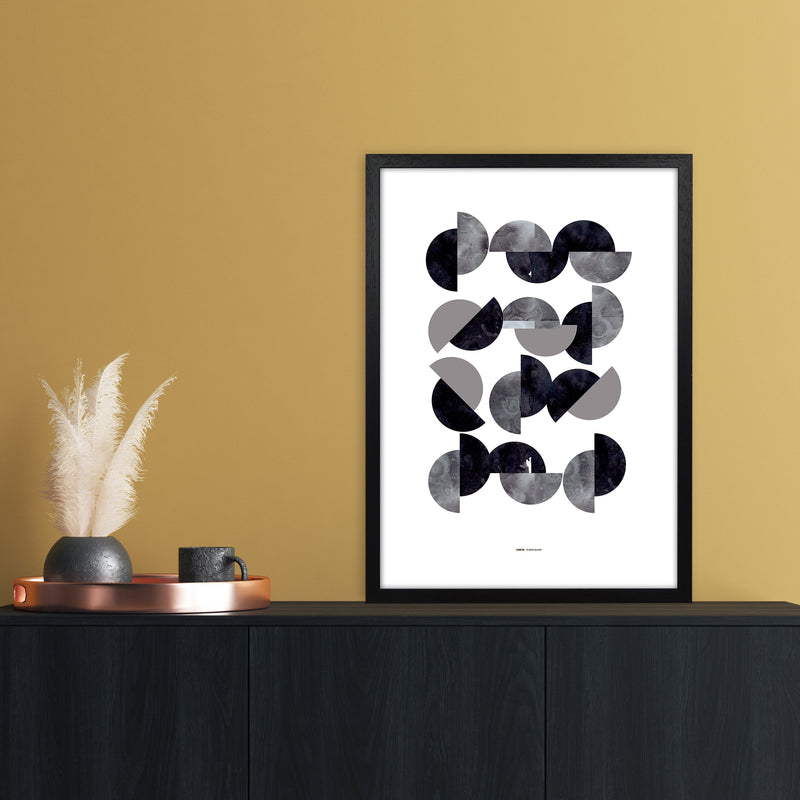 PJ-836-15 Geometric Abstract Art Print by Nordic Creators A2 White Frame