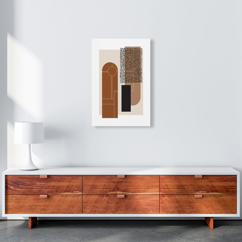 Brown & Beige Abstract Art Print by Nordic Creators A2 Canvas
