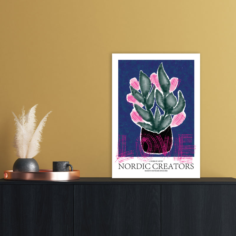 Flowers Love Abstract Art Print by Nordic Creators A2 Black Frame