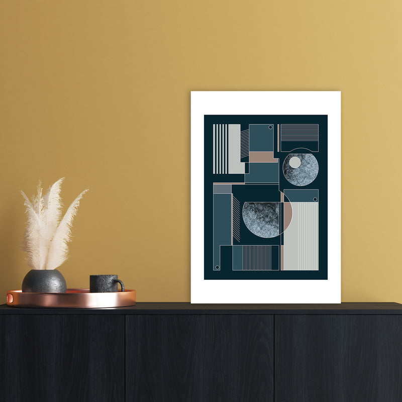 Geometric III Abstract Art Print by Nordic Creators A2 Black Frame