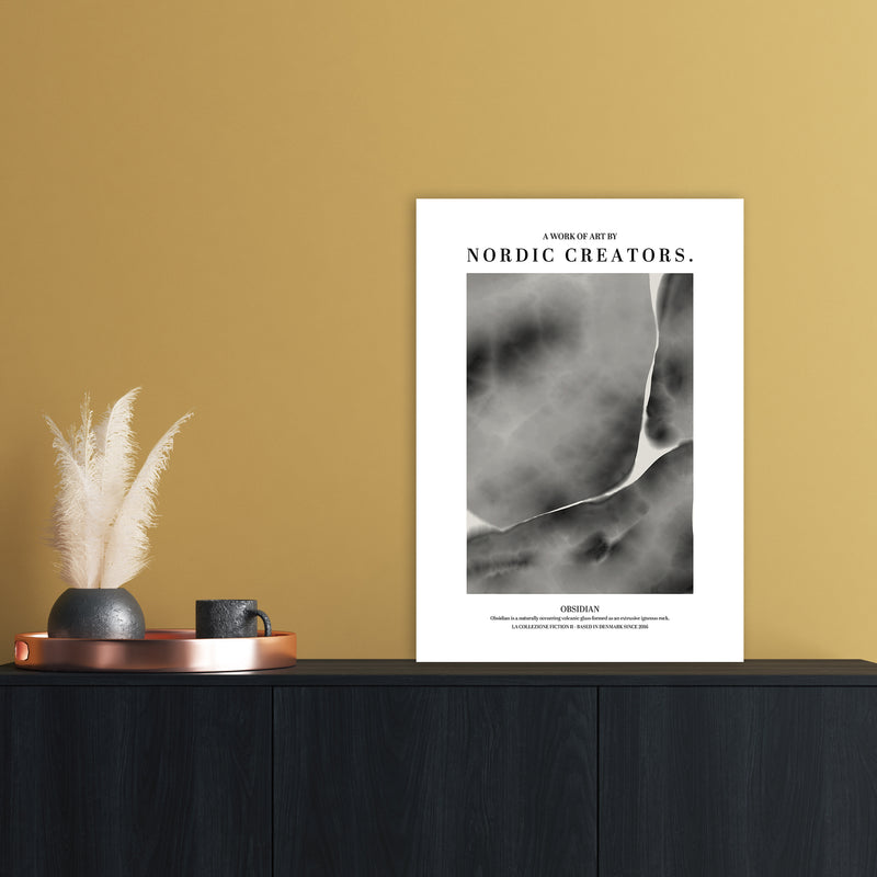 Obsidian Abstract Art Print by Nordic Creators A2 Black Frame