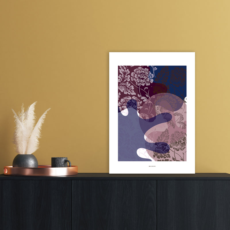 PJ-836-17 Flower Abstract Art Print by Nordic Creators A2 Black Frame